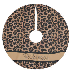 Leopard Pattern Custom Brushed Polyester Tree Skirt