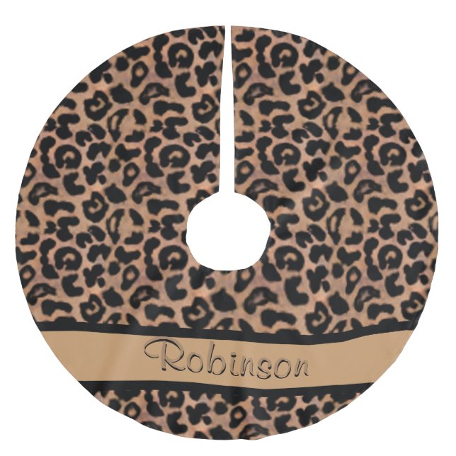Leopard Pattern Custom Brushed Polyester Tree Skirt (Front)