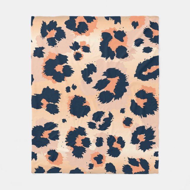 Leopard Pattern: Funny Seamless Design Fleece Blanket (Front)