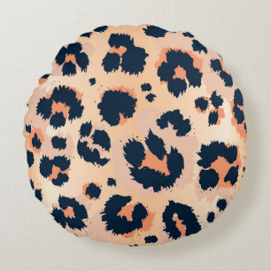 Leopard Pattern: Funny Seamless Design Round Pillow
