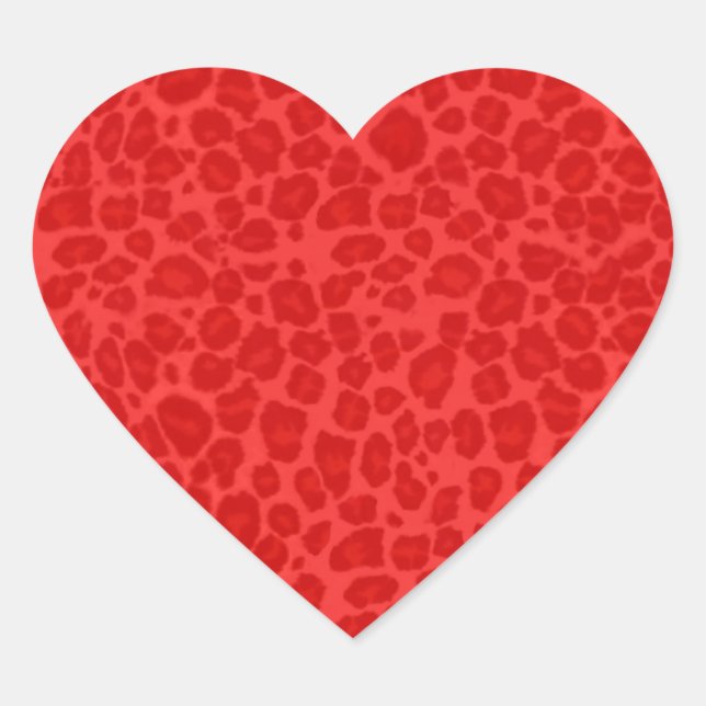 Leopard Pattern Heart Sticker (Front)