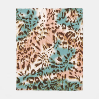 Leopard pattern illustration, animal print  fleece blanket