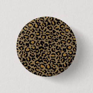 Leopard Pattern in Natural 2 1 Inch Round Button