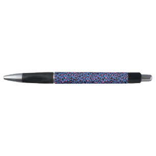 Leopard Pattern in Raspberry on Electric Blue  Pen