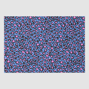 Leopard Pattern in Raspberry on Electric Blue Wrap Tissue Paper