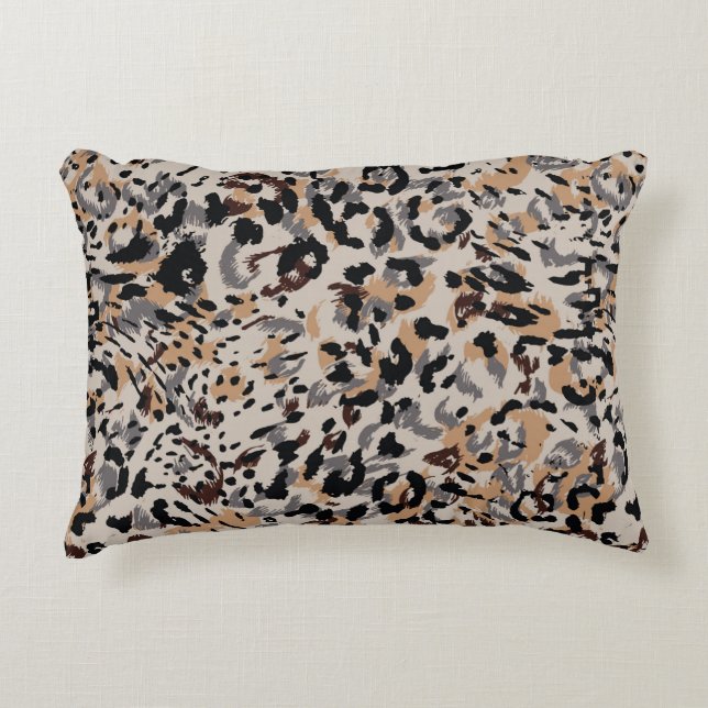 Leopard pattern, jaguar pattern, animal fur accent pillow (Front)