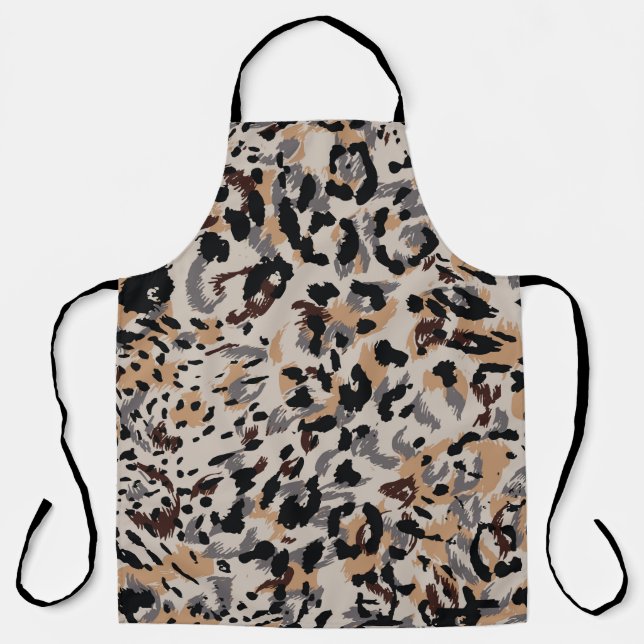 Leopard pattern, jaguar pattern, animal fur apron (Front)