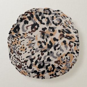 Leopard pattern, jaguar pattern, animal fur round pillow