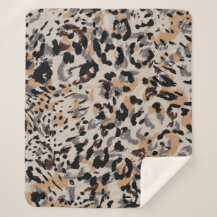 Leopard pattern, jaguar pattern, animal fur sherpa blanket
