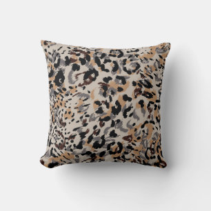 Leopard pattern, jaguar pattern, animal fur throw pillow
