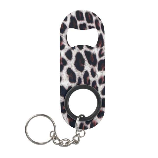 Leopard Pattern Keychain Bottle Opener (Front)