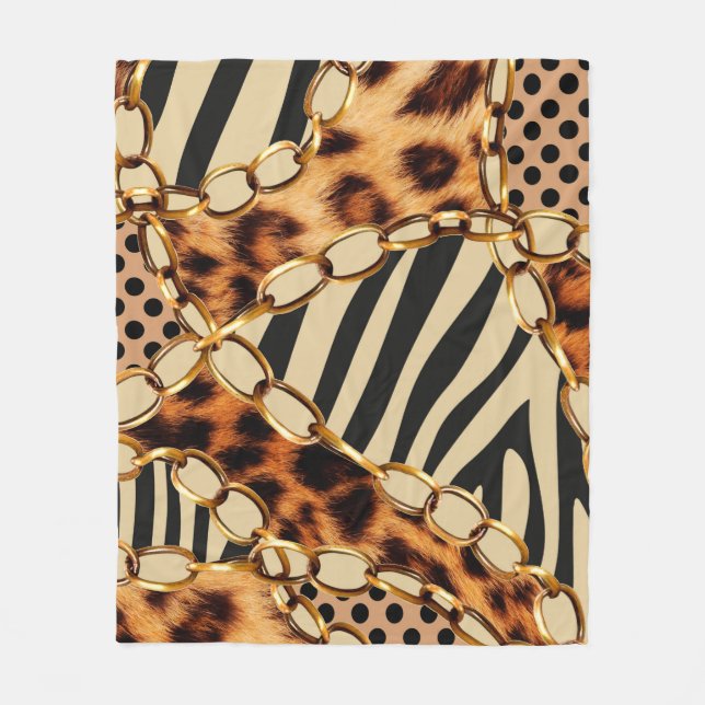 Leopard Pattern, Leopard Print, Animal print,  Fleece Blanket (Front)