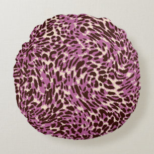 Leopard Pattern, Leopard Print, Animal print, Round Pillow