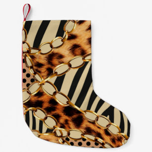 Leopard Pattern, Leopard Print, Animal print,  Small Christmas Stocking