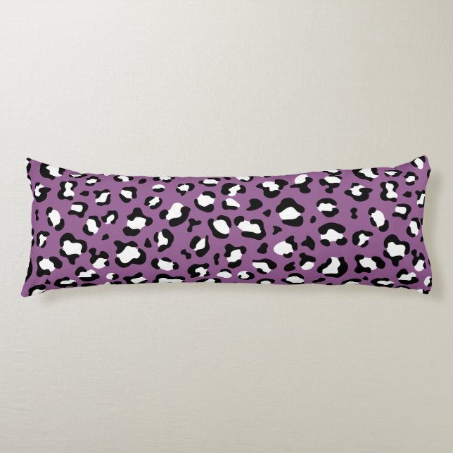 Leopard Pattern, Leopard Spots, Purple Leopard Body Pillow (Front)