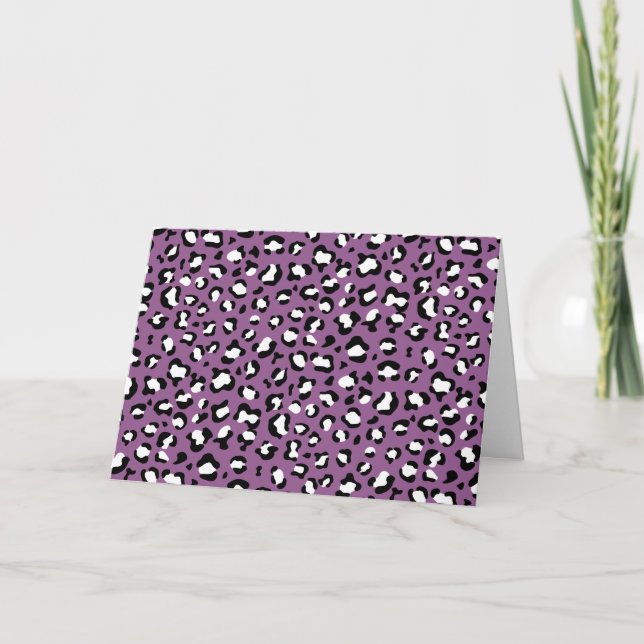 Leopard Pattern, Leopard Spots, Purple Leopard Card (Front)
