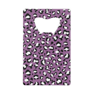 Leopard Pattern, Leopard Spots, Purple Leopard Credit Card Bottle Opener