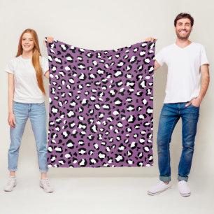 Leopard Pattern, Leopard Spots, Purple Leopard Fleece Blanket