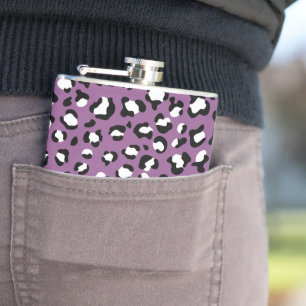 Leopard Pattern, Leopard Spots, Purple Leopard Hip Flask