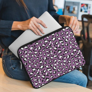 Leopard Pattern, Leopard Spots, Purple Leopard Laptop Sleeve