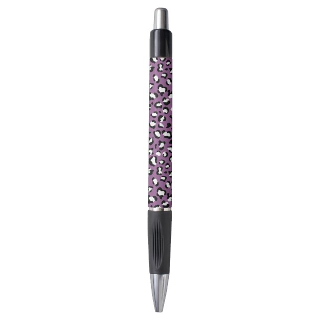 Leopard Pattern, Leopard Spots, Purple Leopard Pen (Front Vertical)