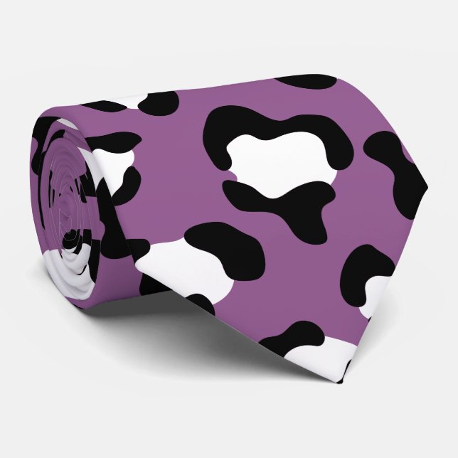 Leopard Pattern, Leopard Spots, Purple Leopard Tie (Rolled)