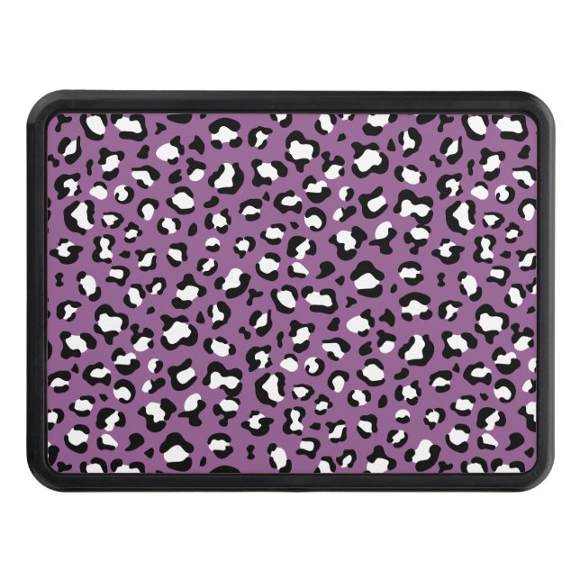 Leopard Pattern, Leopard Spots, Purple Leopard Trailer Hitch Cover (Front)