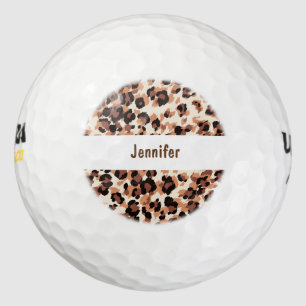 Leopard Pattern Monogram Style Golf Balls