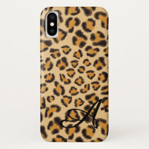 Leopard pattern -monogrammed iPhone x case