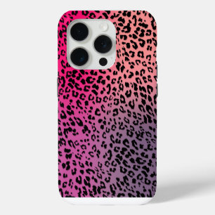 Leopard Pattern on Colourful Backdrop iPhone 15 Pro Case