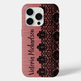 Leopard Pattern on Pink iPhone 15 Pro Case