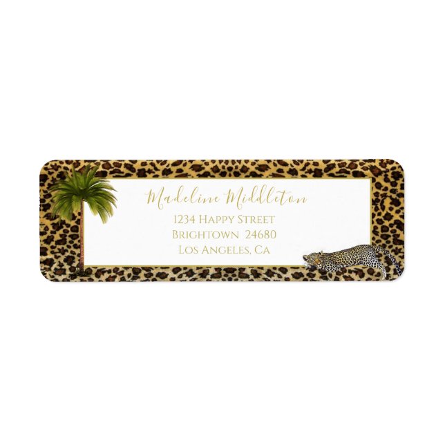 Leopard Pattern Palm Tree Tropical Personal (Front)