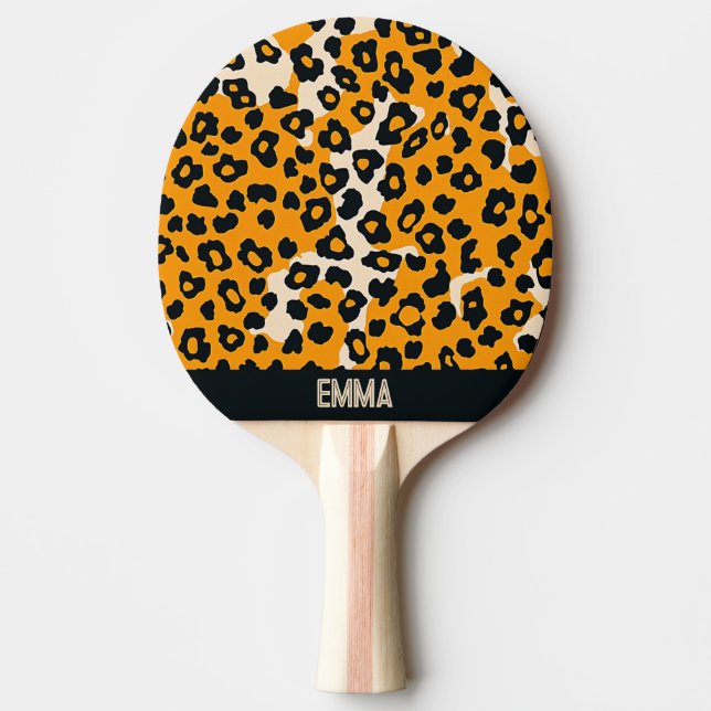 Leopard Pattern Ping Pong Paddle (Front)