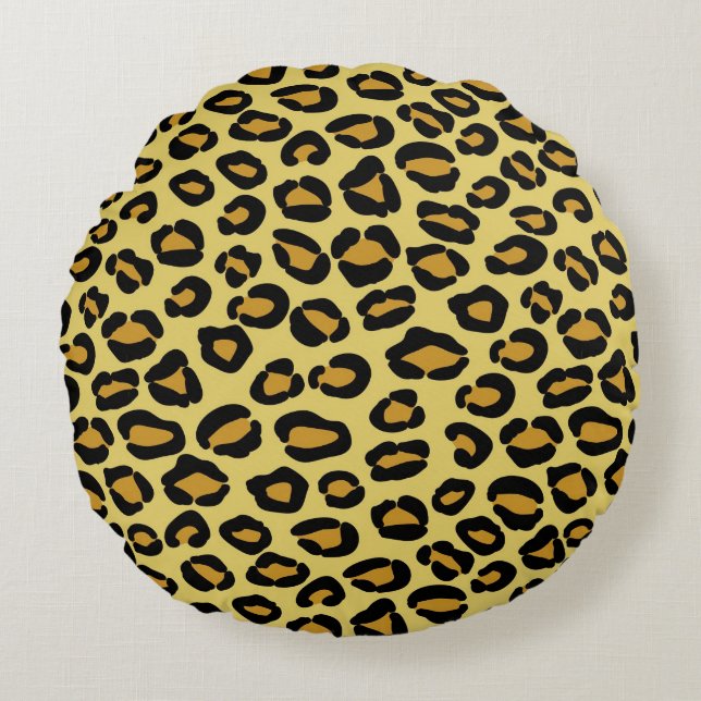 Leopard Pattern Round Pillow (Front)