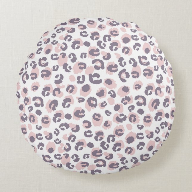 Leopard Pattern Round Pillow (Front)