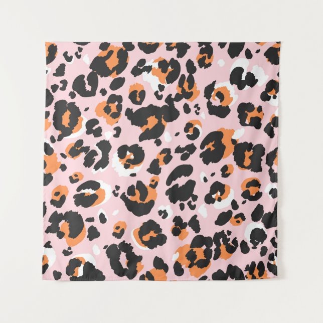 Leopard pattern seamless. Classic leo texture. Tir Tapestry (Front)