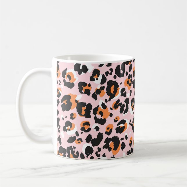 Leopard pattern seamless. Classic leo texture. Tre Coffee Mug (Left)