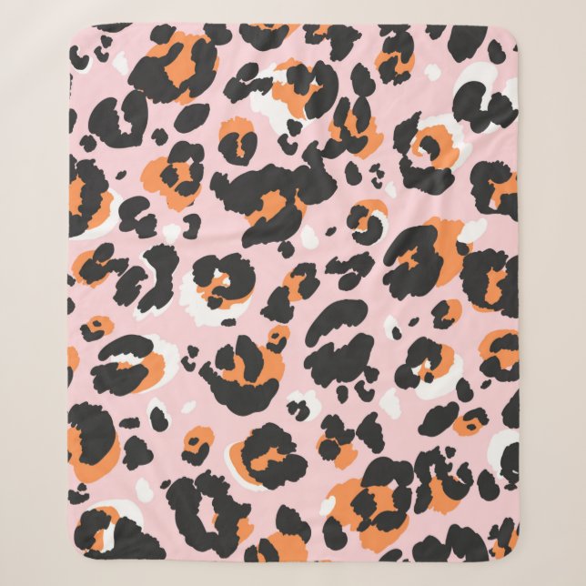 Leopard pattern seamless. Classic leo texture. Tre Sherpa Blanket (Front)