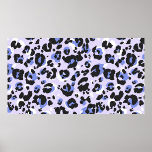 Leopard pattern seamless. Purple leo skin texture. Poster
