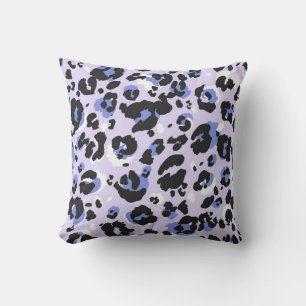 Leopard pattern seamless. Purple leo skin texture. Throw Pillow
