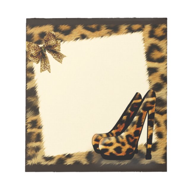 Leopard Pattern Shoes personalized Notepad (Front)