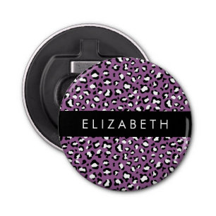 Leopard Pattern, Spots, Purple Leopard, Your Name Bottle Opener