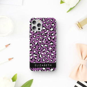 Leopard Pattern, Spots, Purple Leopard, Your Name iPhone 12 Pro Case