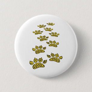 Leopard Paw Print 2 Inch Round Button