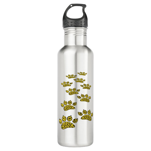 Leopard Paw Print 710 Ml Water Bottle (Front)