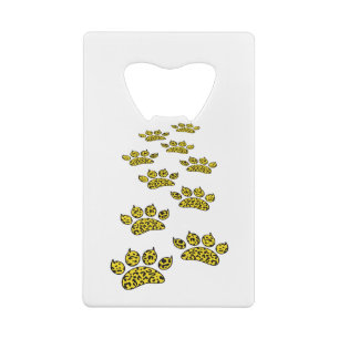 Leopard Paw Print Credit Card Bottle Opener