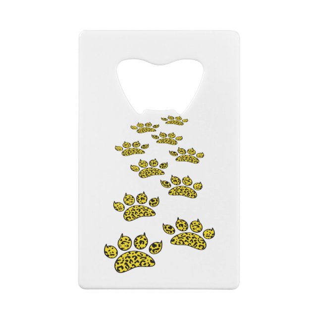 Leopard Paw Print Credit Card Bottle Opener (Back)