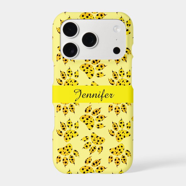 Leopard Paw Print Pattern Add Name (Back)
