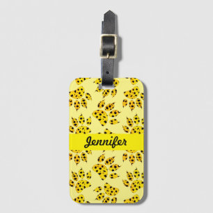 Leopard Paw Print Pattern Add Name Luggage Tag