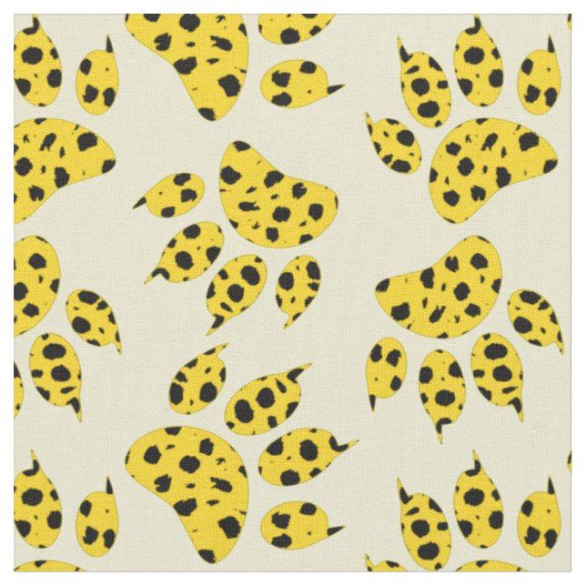 Leopard Paw Print Pattern Fabric (Close Up)